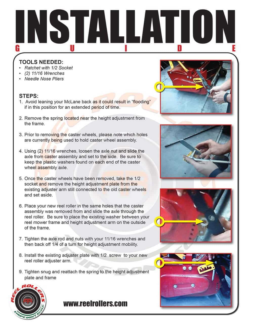 McLane Front Roller Instructions