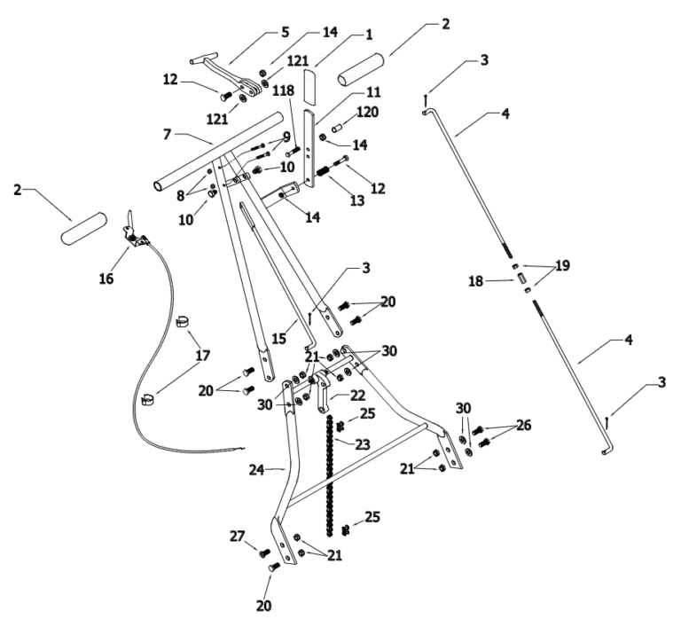 RL205/207 Handle Assembly