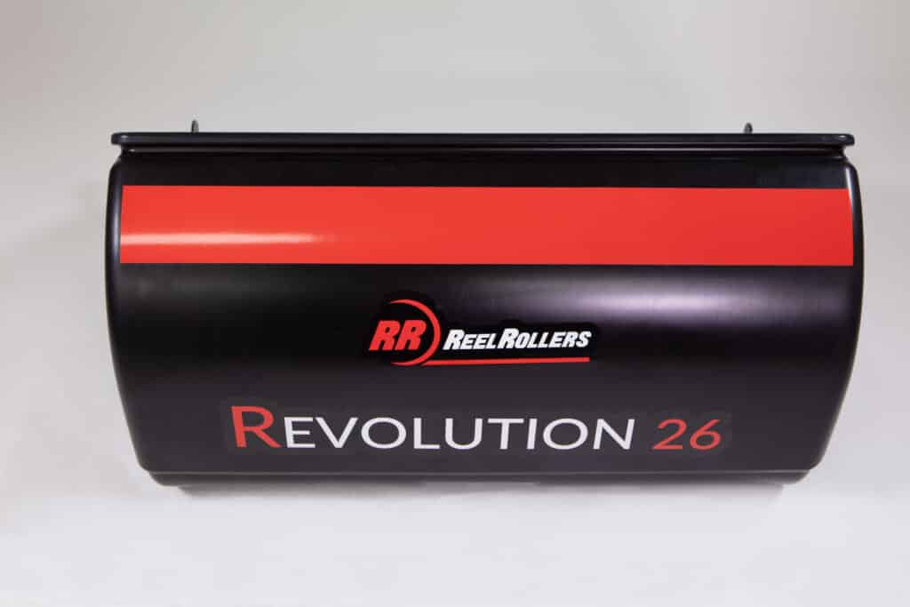 Reel Rollers Revolution 26 Grass Catcher Front Red Stripe Decal - REV032309