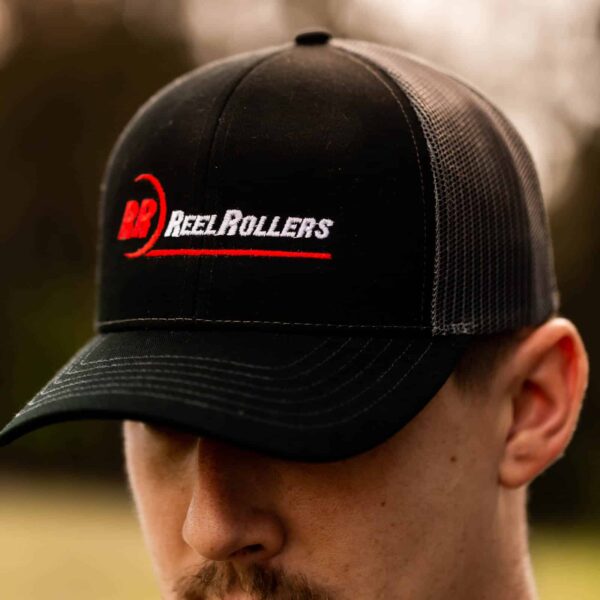 Reel Rollers Black Hat with Logo