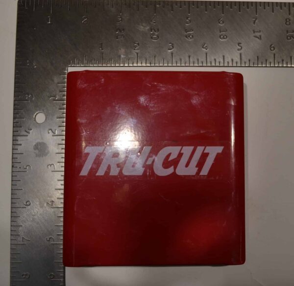 Tru Cut Red Handlebar Cover Plate with logo - T31272