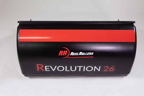 RR Revolution 26 Grass Catcher Front Red Stripe Decal - REV032309