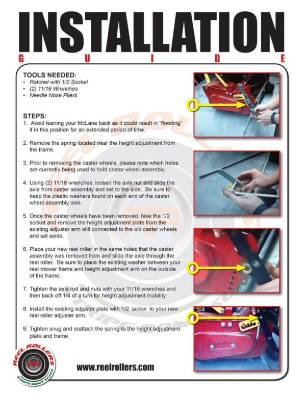 McLane Reel Mower - Grooved Front Roller - Image 4