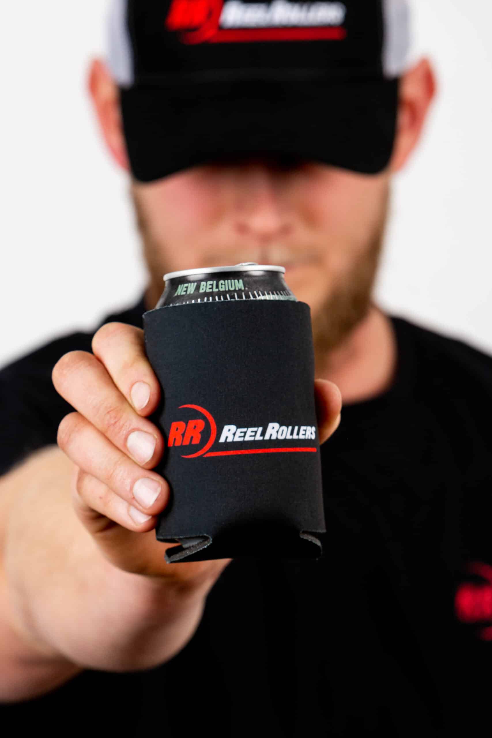 Reel Rollers Black Coozie with Logo - M0002